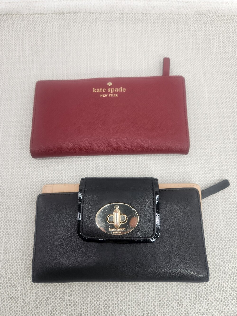 Kate Spade Wallet Bundle Card Id Window Checkbook Holder Leather